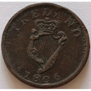 Реверс монеты Ирландия, ½ пенни, 1806, Святой Патрик Ирландский