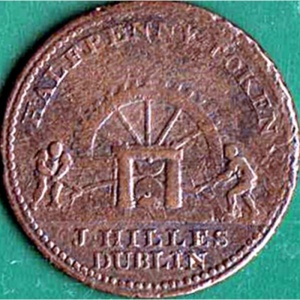 Аверс монеты Ирландия, ½ пенни, 1813, Дублин - J. Hilles