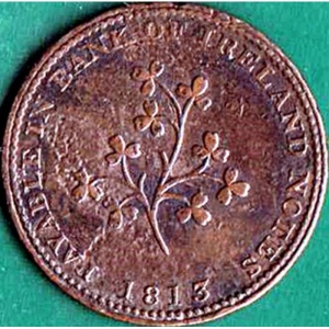 Реверс монеты Ирландия, ½ пенни, 1813, Дублин - J. Hilles