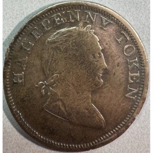 Аверс монеты Ирландия, ½ пенни, 1820, Токен в полпенни