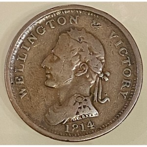 Аверс монеты Ирландия, 1 пенни, 1816, Wellington & Victory