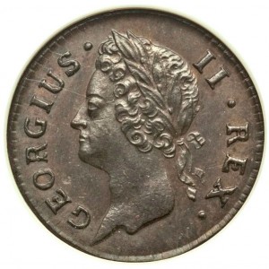 Аверс монеты Ирландия, 1 фартинг, 1744