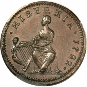 Реверс монеты Ирландия, ½ пенни, 1722