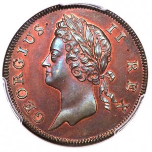 Аверс монеты Ирландия, ½ пенни, 1736-1738
