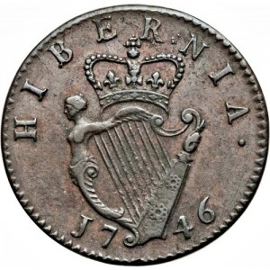 Реверс монеты Ирландия, ½ пенни, 1741-1753
