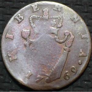 Реверс монеты Ирландия, ½ пенни, 1769