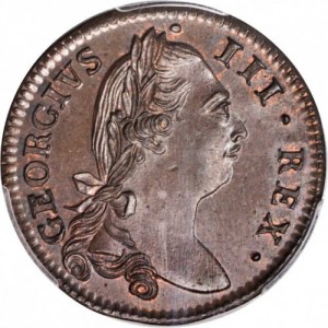 Аверс монеты Ирландия, ½ пенни, 1775-1782