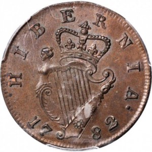Реверс монеты Ирландия, ½ пенни, 1775-1782