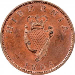 Реверс монеты Ирландия, ½ пенни, 1805