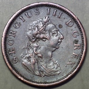 Аверс монеты Ирландия, 1 пенни, 1805