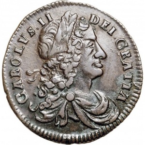 Аверс монеты Ирландия, ½ пенни, 1680-1682