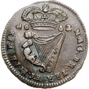 Реверс монеты Ирландия, ½ пенни, 1680-1682