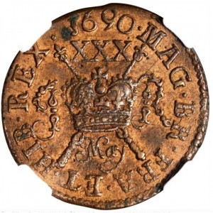 Реверс монеты Ирландия, ½ кроны, 1689-1690