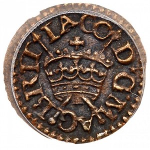 Аверс монеты Ирландия, 1 фартинг, 1613, Выпуск "Harrington"