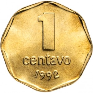 Реверс монеты Аргентина, 1 сентаво, 1992