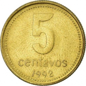 Реверс монеты Аргентина, 5 сентаво, 1992-2005