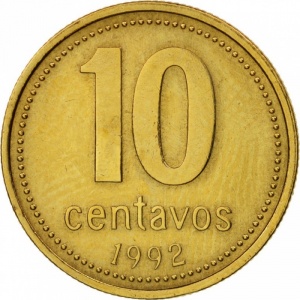 Реверс монеты Аргентина, 10 сентаво, 1992-2006