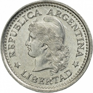 Аверс монеты Аргентина, 1 сентаво, 1970-1975