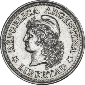 Аверс монеты Аргентина, 5 сентаво, 1970-1975