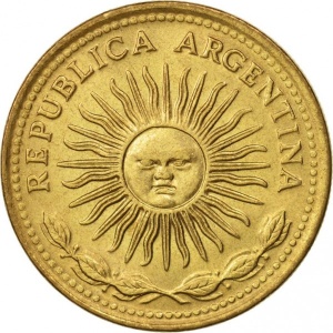 Аверс монеты Аргентина, 10 песо, 1976-1978