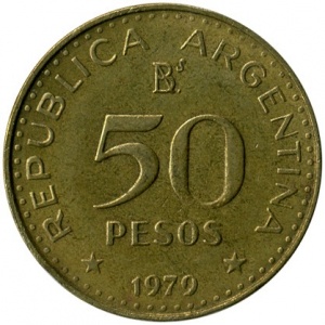 Аверс монеты Аргентина, 50 песо, 1979-1980