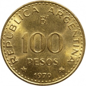 Аверс монеты Аргентина, 100 песо, 1979-1980