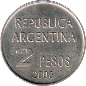 Реверс монеты Аргентина, 2 песо, 2006, Защита прав человека