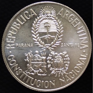 Аверс монеты Аргентина, 2 песо, 1994, Национальное Учредительное собрание