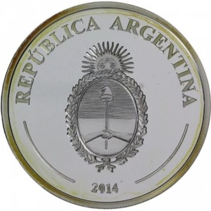 Аверс монеты Аргентина, 5 песо, 2014, Эль Паядор