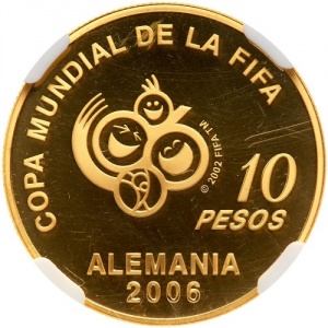 Реверс монеты Аргентина, 10 песо, 2004, ФИФА - XVIII Чемпионат мира по футболу в Германии 2006