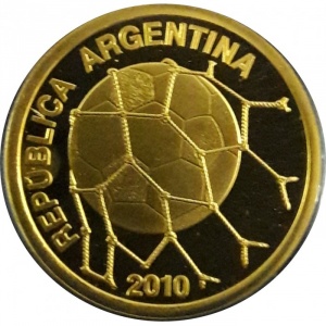 Аверс монеты Аргентина, 10 песо, 2010, Чемпионат мира по футболу 2010, ЮАР