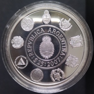 Аверс монеты Аргентина, 25 песо, 2007, Иберо-Америка - Олимпийские игры