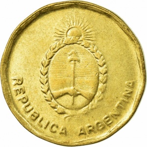 Аверс монеты Аргентина, 10 сентаво, 1985-1988