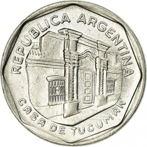 Аверс монеты Аргентина, 5 аустралей, 1989