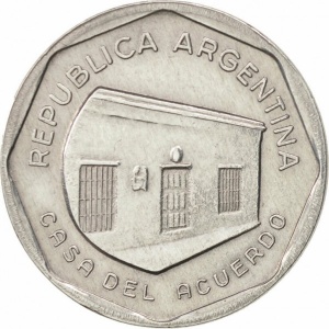 Аверс монеты Аргентина, 10 аустралей, 1989