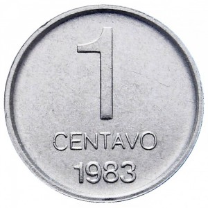 Реверс монеты Аргентина, 1 сентаво, 1983