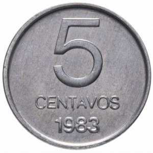 Реверс монеты Аргентина, 5 сентаво, 1983