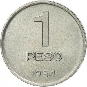 Реверс монеты Аргентина, 1 песо, 1984