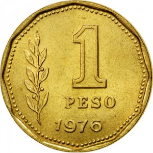 Реверс монеты Аргентина, 1 песо, 1974-1976