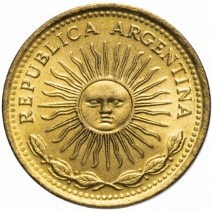 Аверс монеты Аргентина, 5 песо, 1976-1977