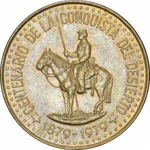 Реверс монеты Аргентина, 100 песо, 1979, 100 лет завоевания Патагонии