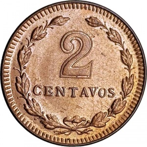 Реверс монеты Аргентина, 2 сентаво, 1939-1947