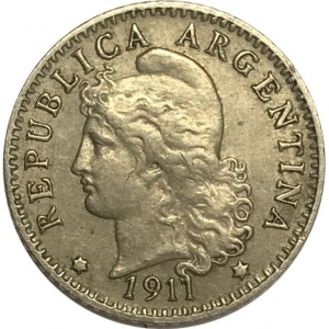 Аверс монеты Аргентина, 5 сентаво, 1896-1942