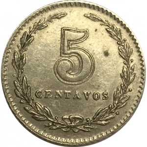 Реверс монеты Аргентина, 5 сентаво, 1896-1942