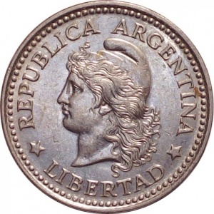 Аверс монеты Аргентина, 10 сентаво, 1957-1959