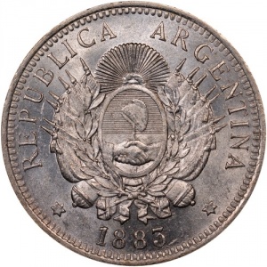 Аверс монеты Аргентина, 50 сентаво, 1881-1883