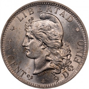 Реверс монеты Аргентина, 50 сентаво, 1881-1883