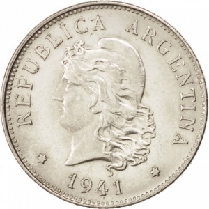 Аверс монеты Аргентина, 50 сентаво, 1941
