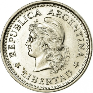 Аверс монеты Аргентина, 50 сентаво, 1957-1961