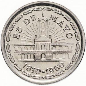Аверс монеты Аргентина, 1 песо, 1960, 150 лет свержению Испанского Вице-короля